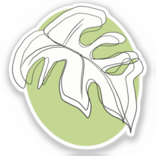 Minimalistische Monstera-Blatt-Geometrische Form   Aufkleber