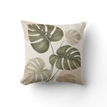 Minimalistische Monstera-Blatt-Kissen