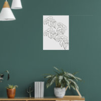 Minimalistische Monstera Handgezeichnete Geste Sch