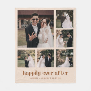 Minimalistische Multi-Wedding Foto Collage Fleecedecke