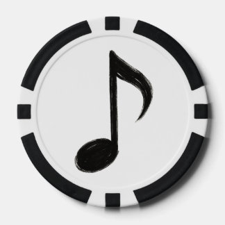 Minimalistische Musikanmerkmal - Pinselstil auf Pokerchips