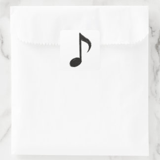 Minimalistische Musikanmerkmal - Pinselstil auf Quadratischer Aufkleber