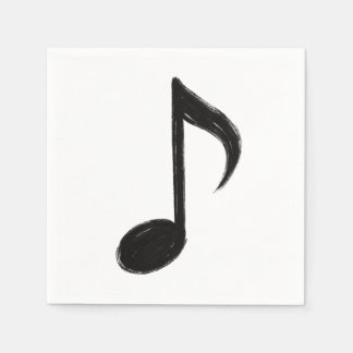 Minimalistische Musikanmerkmal - Pinselstil auf Serviette
