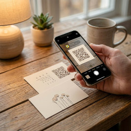 Minimalistische Mute Tones QR Code Platzhalter UAW Begleitkarte