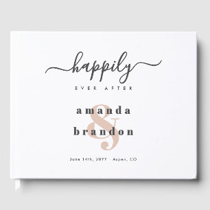 Minimalistische, mutige Ewigkeit nach der Hochzeit Gästebuch