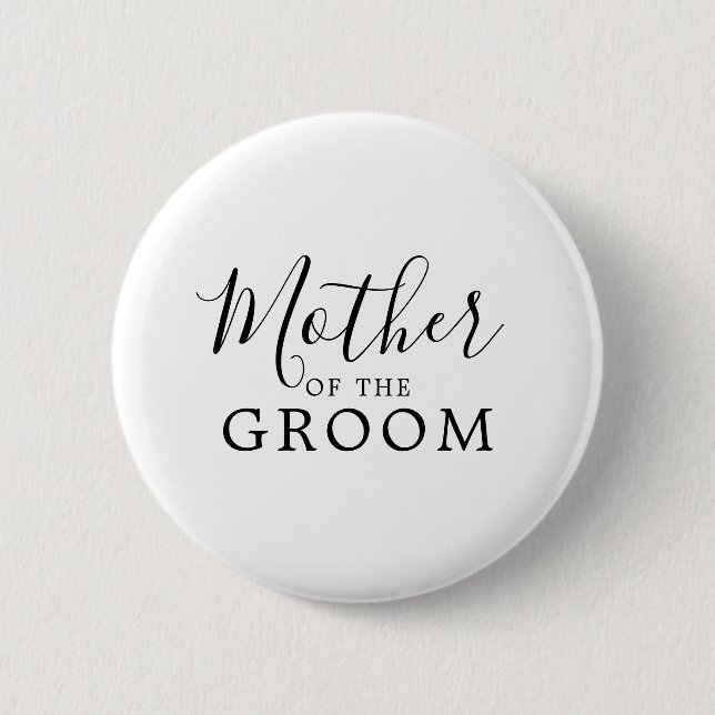 Minimalistische Mutter des Groom-Brautparty Button (Vorderseite)