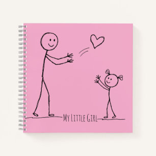 Minimalistische Mutter-und-Tochter-Strichmännchen- Notizbuch