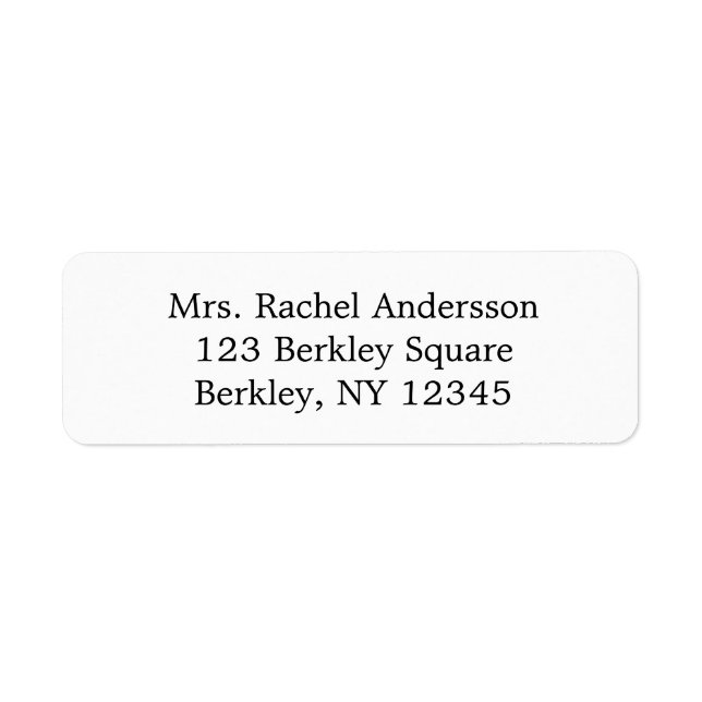 Minimalistische Namensadresse Rücksendeadresse (Vorne)