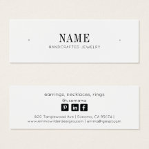 Minimalistische Namensschild-Karte für Schmuck-Ohr