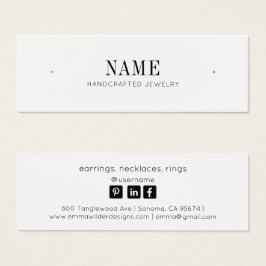 Minimalistische Namensschild-Karte für Schmuck-Ohr
