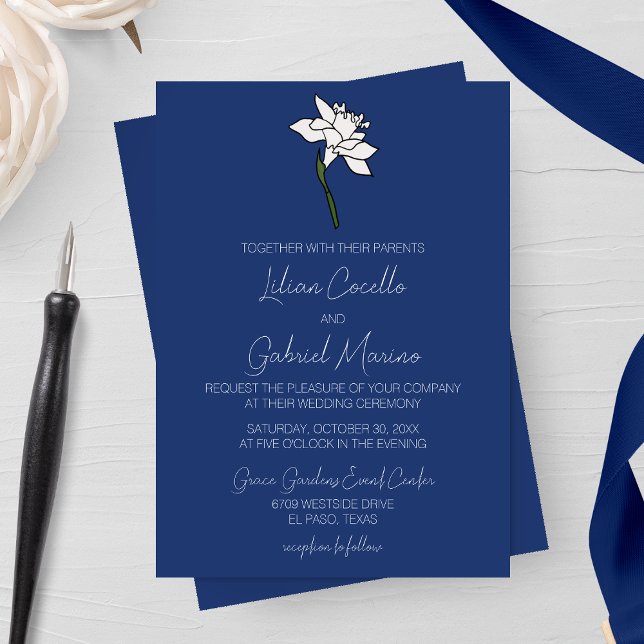 Minimalistische Narziss-Einladung zur Hochzeit Einladung (Von Creator hochgeladen)