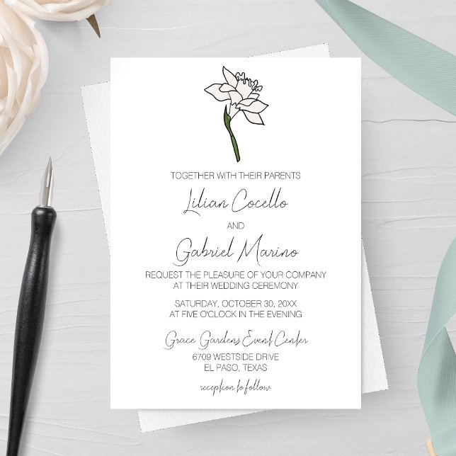 Minimalistische Narziss-Einladung zur Hochzeit Einladung (Von Creator hochgeladen)