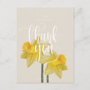 Minimalistische Narzissen-Foto-Dankeschön-Geschäft Postkarte