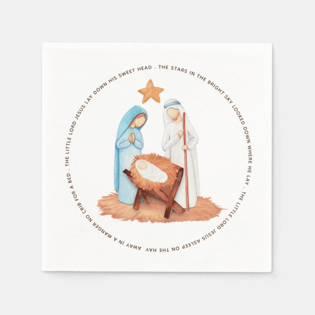 Minimalistische Nativität in gefährlichen Texten w Serviette (Vorderseite)