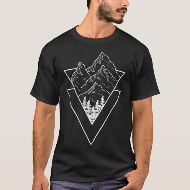 Minimalistische Natur Geometrisches Kunstdesign T-Shirt (Vorderseite)