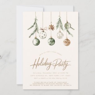 Minimalistische Natur-Rustikale Beige Weihnachtsfe Einladung