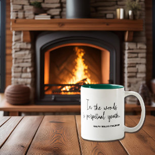 Minimalistische Naturequotierungstyp Zweifarbige Tasse