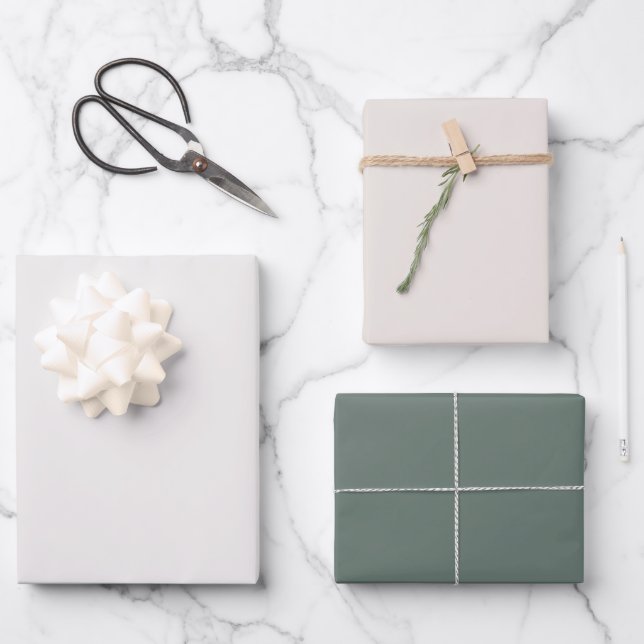 Minimalistische natürliche Tieftönung Geschenkpapier Set (Vorderseite)