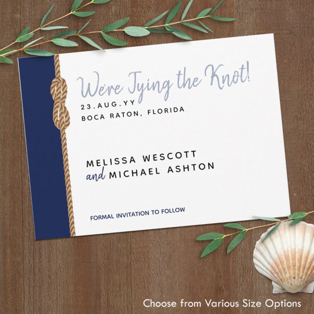 ⚓ Minimalistische Nautik, den Knoten Save the Date (⚓Minimalist Nautical Tying the Knot Save the Date
)
