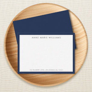 Minimalistische Navy-Blau-Zwei-Rahmen-Name-Karte Mitteilungskarte