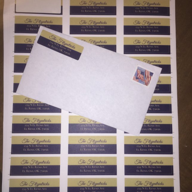 Minimalistische Navy Blue and Gold Class Adresse (Von Creator hochgeladen)