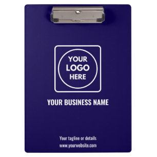 Minimalistische Navy-Blue-Logo-Schreibunterlage Klemmbrett