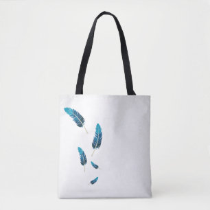 Minimalistische Navy- und Türkis-Fallfedern Tasche