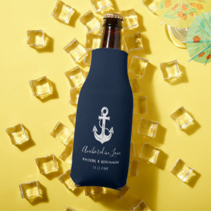 Minimalistische Navy- und weiße benutzerdefinierte Flaschenkühler
