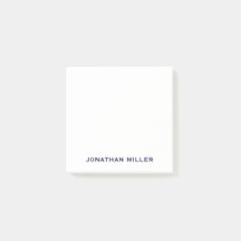 Minimalistische Navy und White Monogram 3x3 Post-it Klebezettel