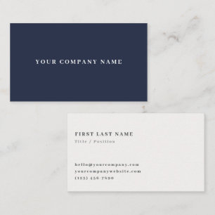 Minimalistische Navy-Unternehmens-Eigenmarke Visitenkarte