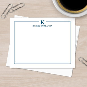 Minimalistische Navyblaue Zweirahmen-Papeterie mit Mitteilungskarte