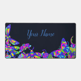 Minimalistische Neon Bugs farbenfroh, kühl und leb Schreibtischunterlage