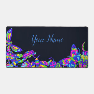 Minimalistische Neon Bugs farbenfroh, kühl und leb Schreibtischunterlage
