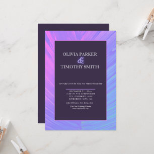Minimalistische Neon Tropical Palm Wedding Einladung