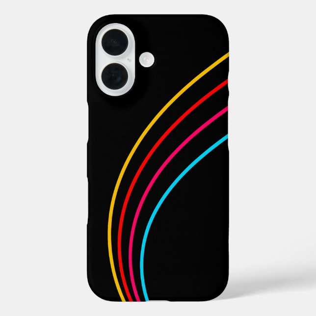 Minimalistische Neonstreifen iPhone 16 Hülle (Rückseite)