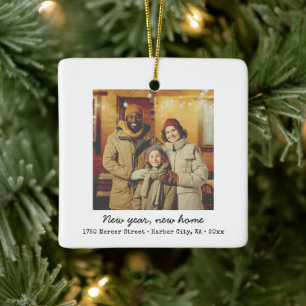 Minimalistische neue Hausanschrift Umzug Neujahrsf Keramikornament