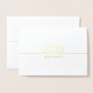 Minimalistische Neujahrsfeier Gold Foil Card Folienkarte