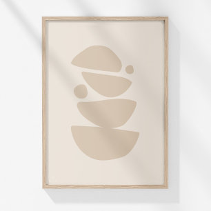 Minimalistische neutrale abstrakte Formen Wandkuns Poster