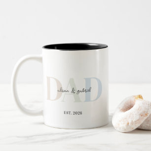 Minimalistische neutrale Dad-Caffeetasse Zweifarbige Tasse