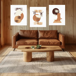 Minimalistische neutrale Farbige Cowboy-Hat-Leinwa Leinwanddruck