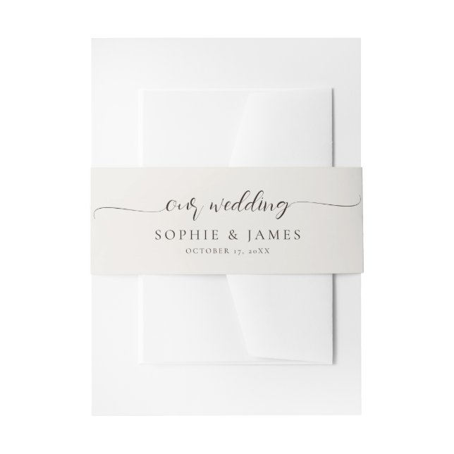 Minimalistische neutrale Hochzeit Einladungsbanderole (Vorderseite Beispiel)