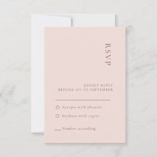 Minimalistische neutrale Rose-Hochzeitkarte Einladung
