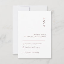 Minimalistische neutrale White Wedding RSVP Karte