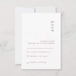 Minimalistische neutrale White Wedding RSVP Karte