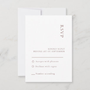 Minimalistische neutrale White Wedding RSVP Karte