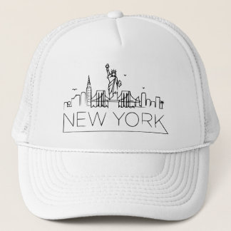 Minimalistische New York City FL Skyline Graphic Truckerkappe