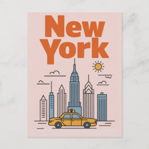 Minimalistische New York City Reise Skyline  Postkarte