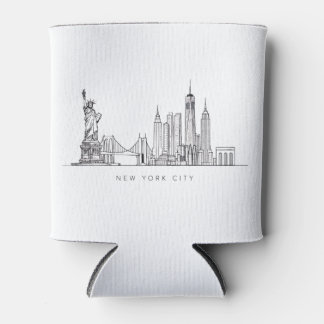 Minimalistische New Yorker Stadt-Skyline-Linienkun Dosenkühler