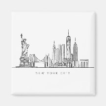 Minimalistische New Yorker Stadt-Skyline-Linienkun