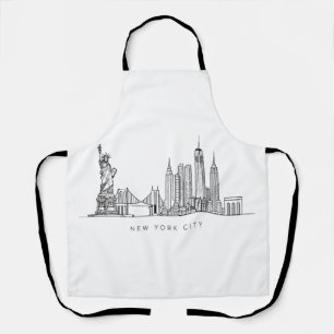 Minimalistische New Yorker Stadtansicht Linienkuns Schürze